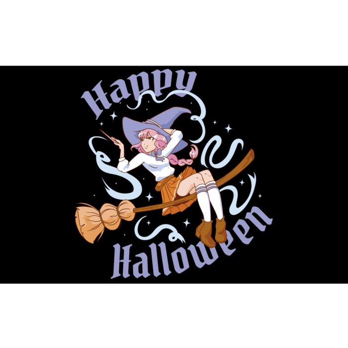 Happy Halloween Anime Witch Girl Bumper Sticker