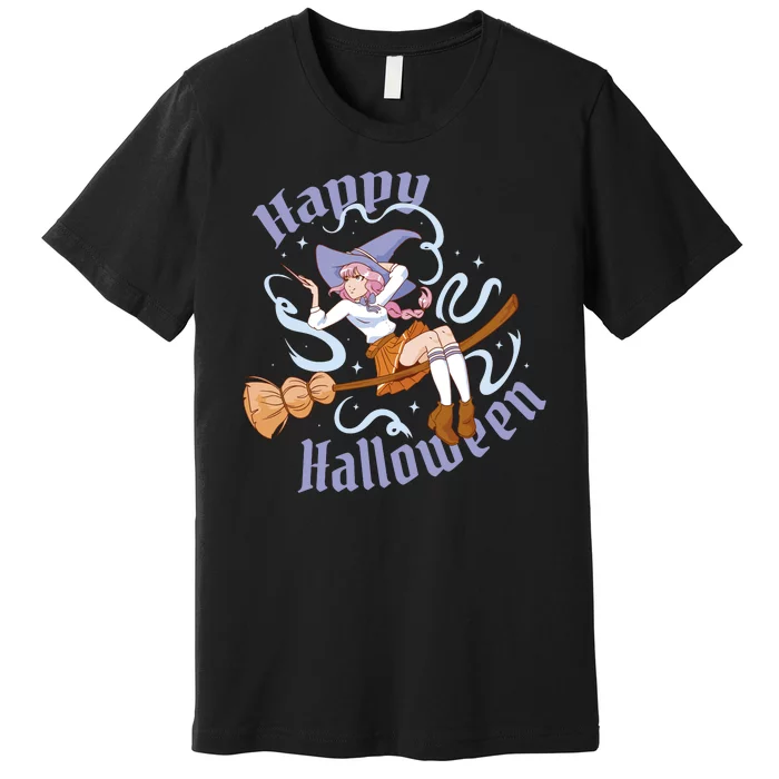 Happy Halloween Anime Witch Girl Premium T-Shirt