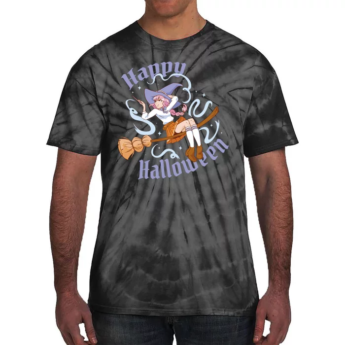 Happy Halloween Anime Witch Girl Tie-Dye T-Shirt