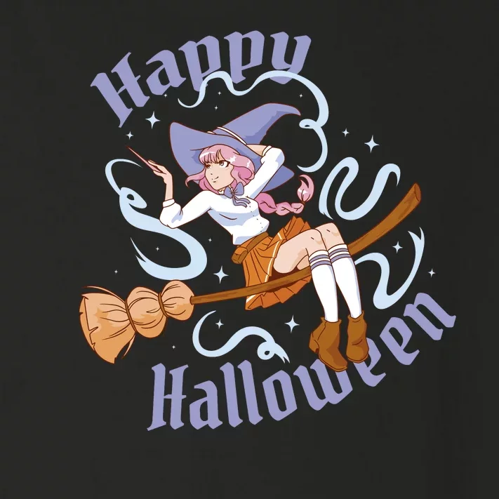 Happy Halloween Anime Witch Girl Toddler Long Sleeve Shirt