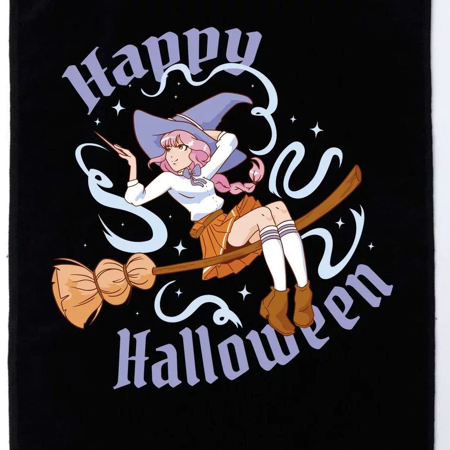 Happy Halloween Anime Witch Girl Platinum Collection Golf Towel