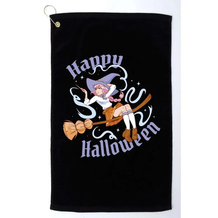 Happy Halloween Anime Witch Girl Platinum Collection Golf Towel