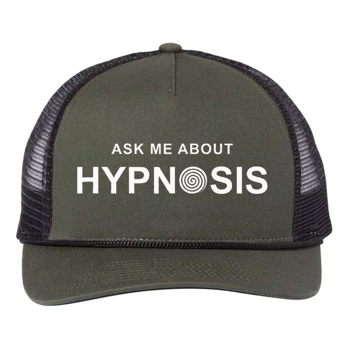 Hypnosis Hypnotist Ask Me About Hypnosis Hypnotic Apparel Retro Rope Trucker Hat Cap