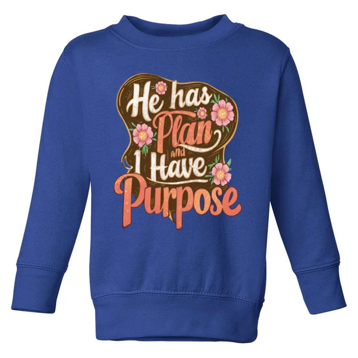 He Has A Plan And I Have A Purpose Cute Gift Toddler Sweatshirt