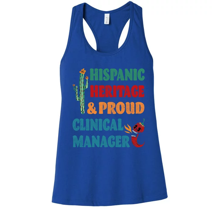 Hispanic Heritage And Proud Clinical Ager Funny Gift Women's Racerback Tank