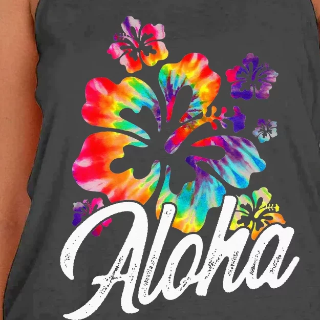 Hawaii Hawaiian Aloha Beaches Hibiscus Flowers Women's Knotted Racerback Tank