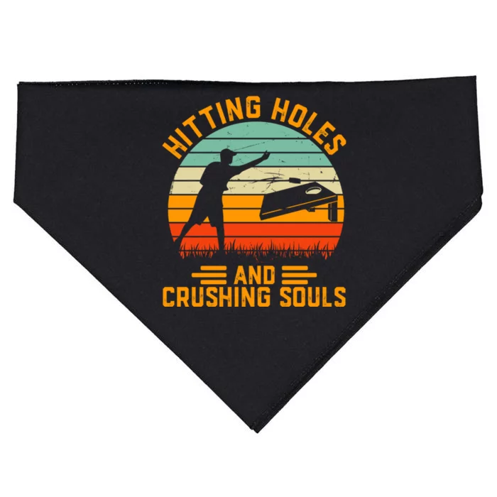 Hitting Holes And Crushing Souls Cornhole USA-Made Doggie Bandana