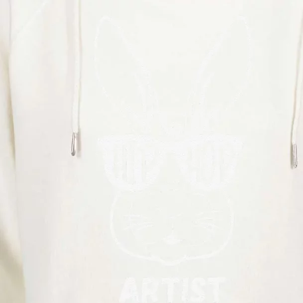 Hip Hop Artist Bunny Rabbit Graphic Funny Pun Easter Womens Funnel Neck Pullover Hood