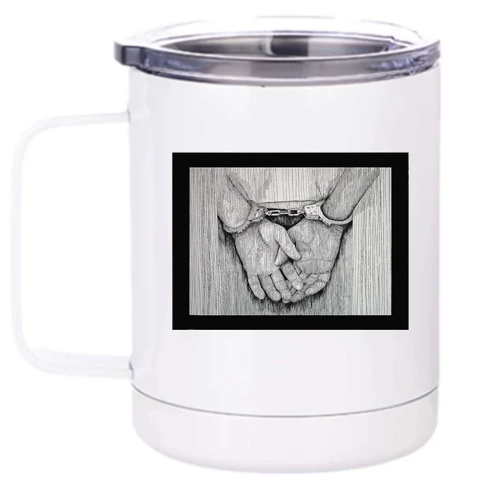 Handcuffs Front & Back 12oz Stainless Steel Tumbler Cup