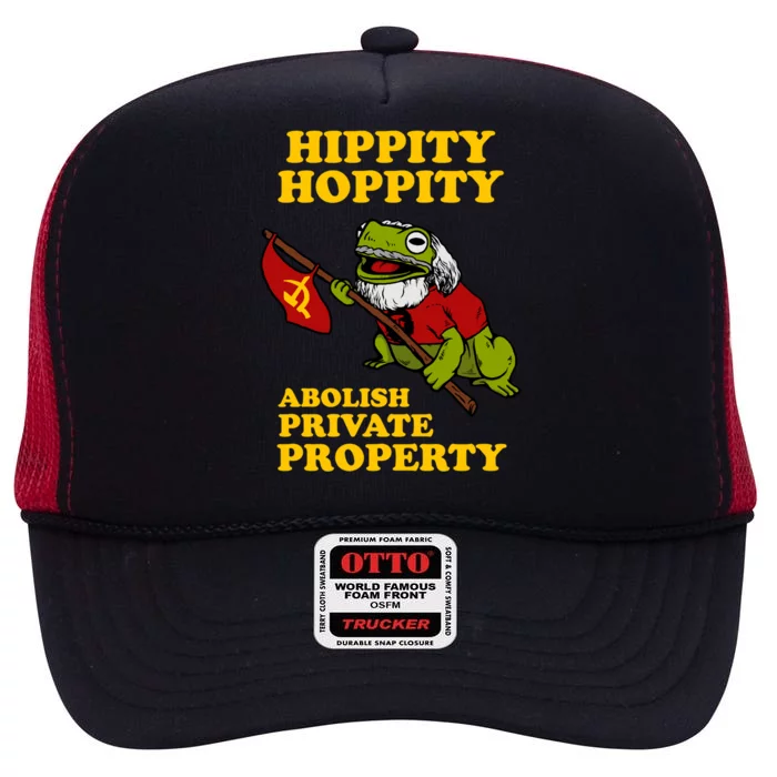 Hippity Hoppity Abolish Private Property High Crown Mesh Trucker Hat