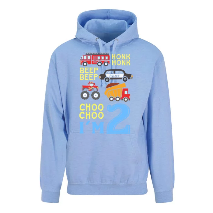 Honk Honk Beep Beep Coo Choo I'm 2 Birthday Kids Apparel Gift Unisex Surf Hoodie