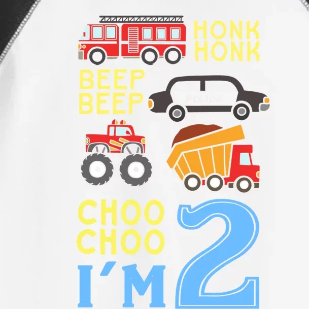 Honk Honk Beep Beep Coo Choo I'm 2 Birthday Kids Apparel Gift Toddler Fine Jersey T-Shirt