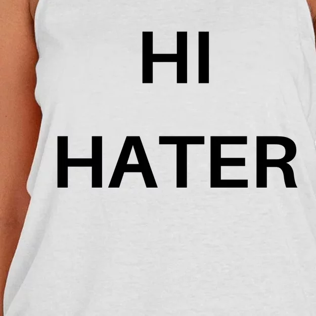 Hi Hater Bye Hater Front & Back Women's Knotted Racerback Tank