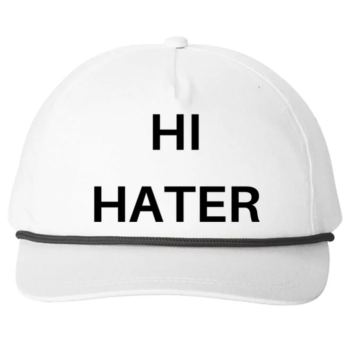 Hi Hater Bye Hater Front & Back Snapback Five-Panel Rope Hat