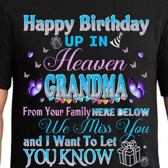 Happy Heavenly Birthday To My Grandma In Memorial Grieving Pajama Set