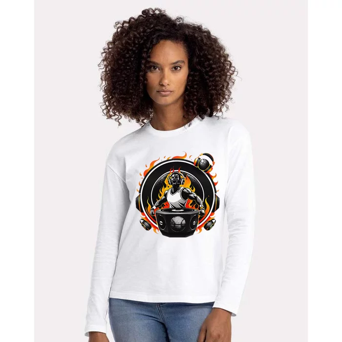 Hip Hop Basketball Rapper Subwoofer Womens Cotton Relaxed Long Sleeve T-Shirt