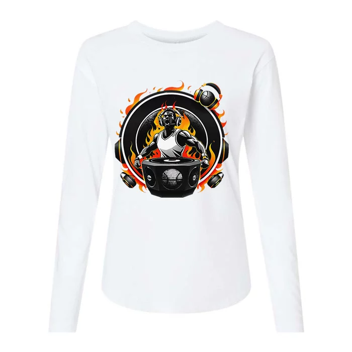 Hip Hop Basketball Rapper Subwoofer Womens Cotton Relaxed Long Sleeve T-Shirt