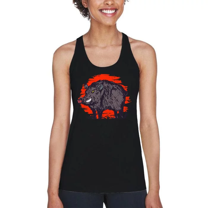 Hog Hunting Boar Wild Hog Women's Racerback Tank