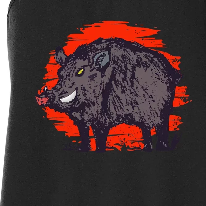 Hog Hunting Boar Wild Hog Women's Racerback Tank