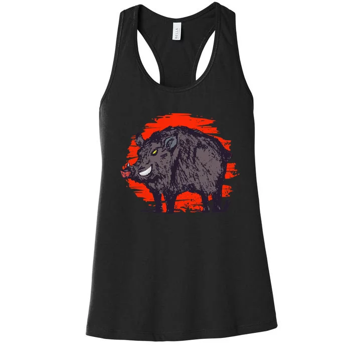 Hog Hunting Boar Wild Hog Women's Racerback Tank