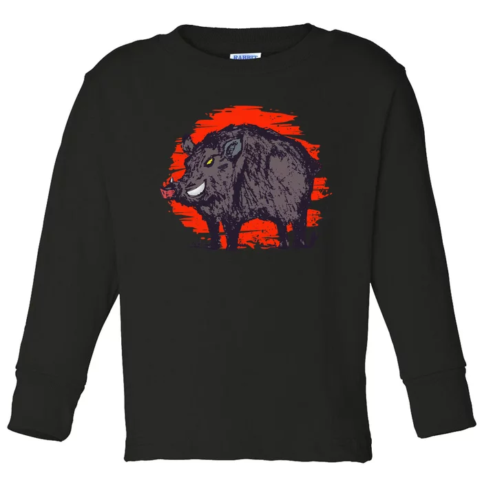 Hog Hunting Boar Wild Hog Toddler Long Sleeve Shirt