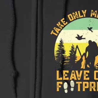 Hiking Hike Backpacking Nature Leave Only Footprints Full Zip Hoodie