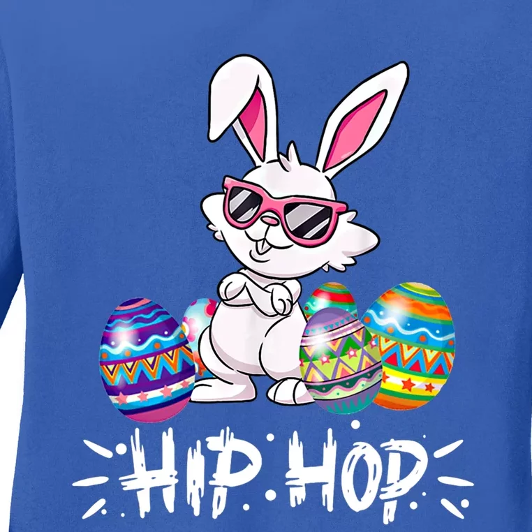 Hip Hop Bunny Easter Rabbit Lover Eggs Happy Easter Funny Gift Ladies Long Sleeve Shirt