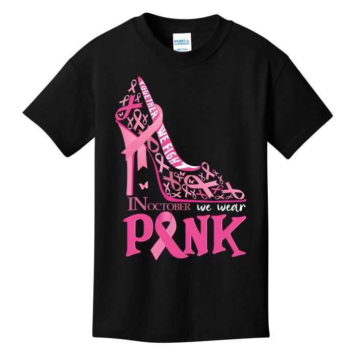 High Heel Breast Cancer Awarenes Kids T-Shirt