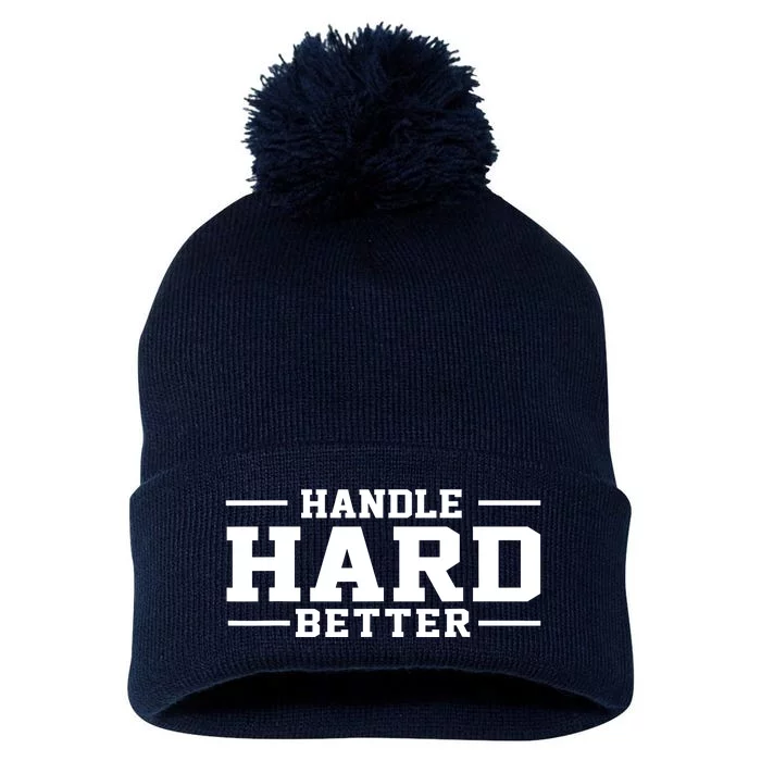 Handle Hard Better Pom Pom 12in Knit Beanie