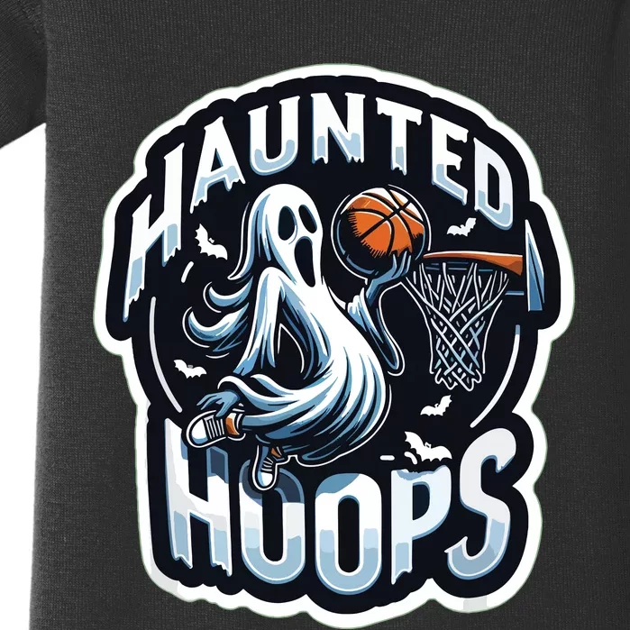 Haunted Hoops Basketball Costume Funny 2024 Halloween Baby Bodysuit