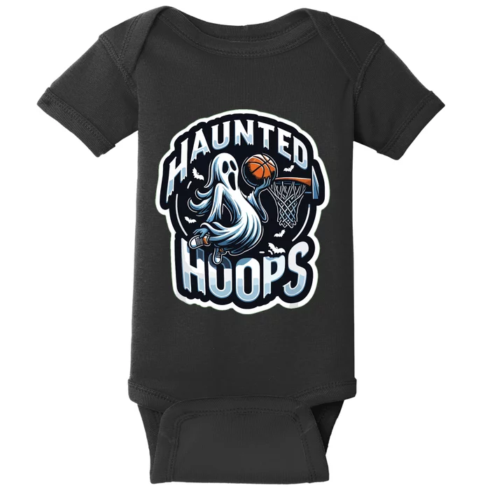 Haunted Hoops Basketball Costume Funny 2024 Halloween Baby Bodysuit