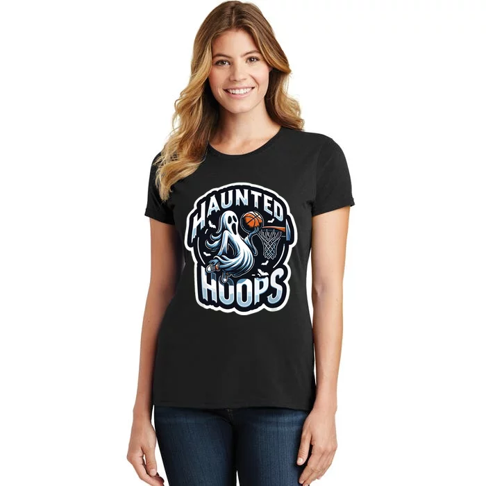 Haunted Hoops Basketball Costume Funny 2024 Halloween Women's T-Shirt