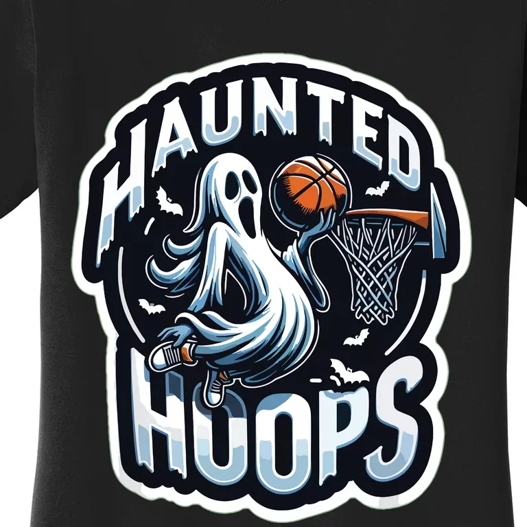 Haunted Hoops Basketball Costume Funny 2024 Halloween Women's T-Shirt