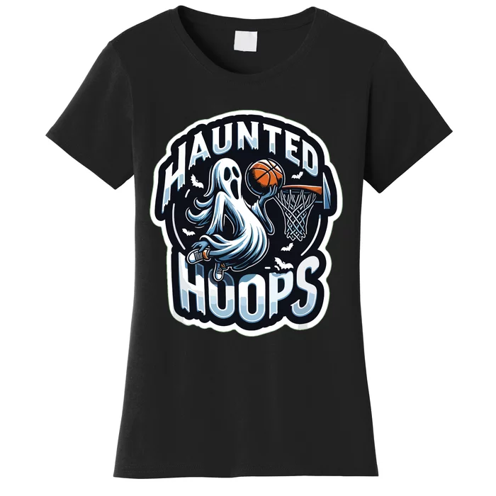 Haunted Hoops Basketball Costume Funny 2024 Halloween Women's T-Shirt