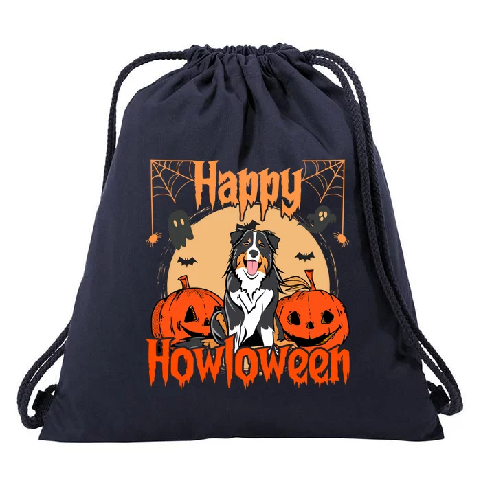 Happy Howloween Bernese Mountain Dog Lover Halloween Funny Gift Drawstring Bag