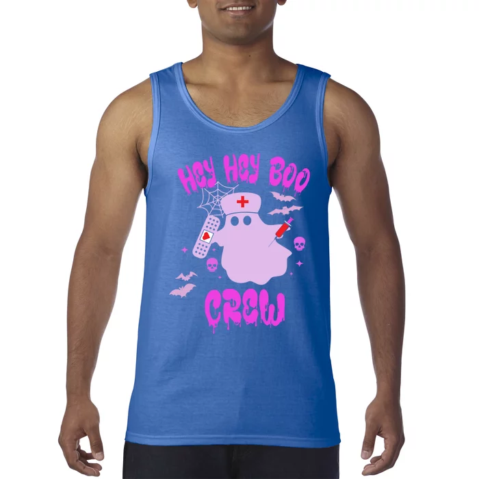 Hey Hey Boo Crew Nurse Funny Pink Design Halloween Nurse Gift Tank Top