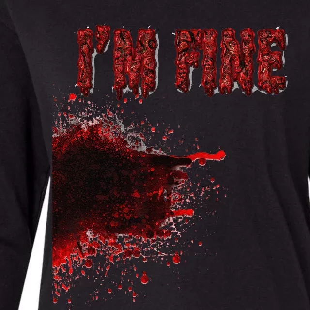 Halloween Horror Blood Stain Wound & Blood Injury Im Fine Gift Womens Cotton Relaxed Long Sleeve T-Shirt