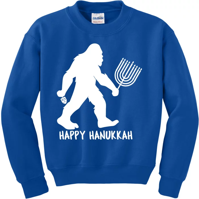 Happy Hanukkah Bigfoot Funny Gift Kids Sweatshirt