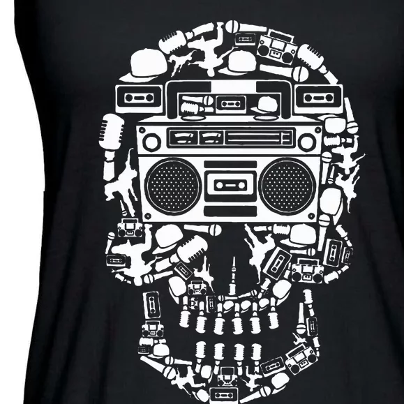 Hip Hop Boombox Hiphop Boombox Skull Bboy Breakdancing Rap Ladies Essential Flowy Tank