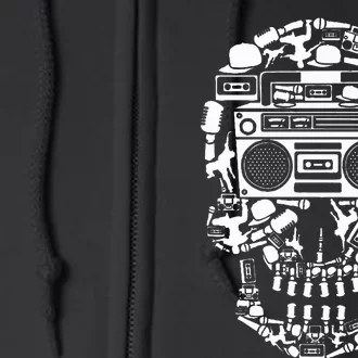 Hip Hop Boombox Hiphop Boombox Skull Bboy Breakdancing Rap Full Zip Hoodie