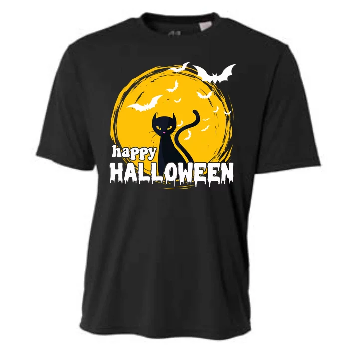 Happy Halloween Black Cat Spooky Cooling Performance Crew T-Shirt