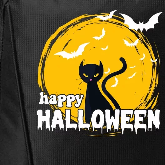 Happy Halloween Black Cat Spooky City Backpack