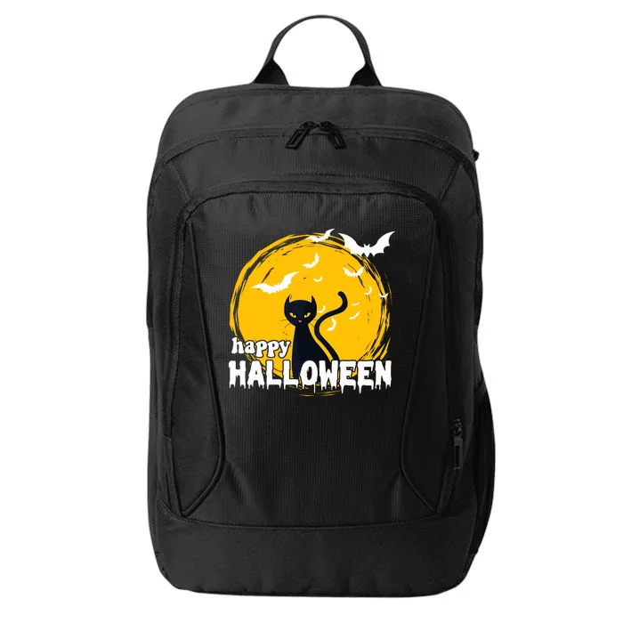 Happy Halloween Black Cat Spooky City Backpack