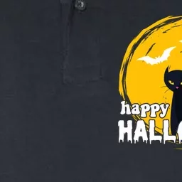 Happy Halloween Black Cat Spooky Softstyle Adult Sport Polo