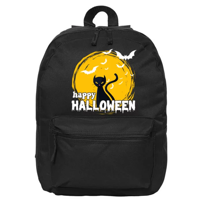 Happy Halloween Black Cat Spooky 16 in Basic Backpack