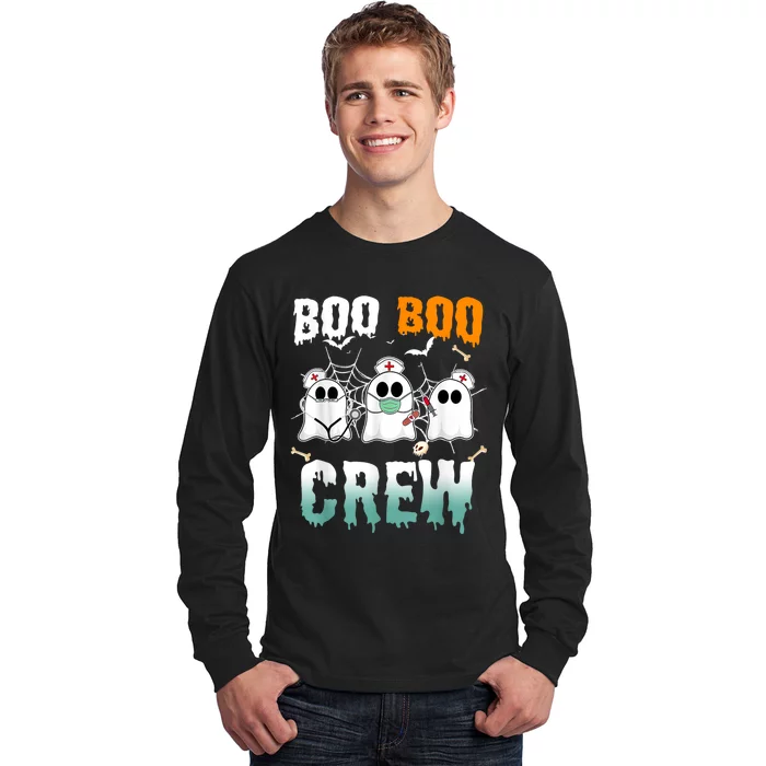 Happy Halloween Boo Boo Crew Nurse Halloween Ghost Costume Long Sleeve Shirt