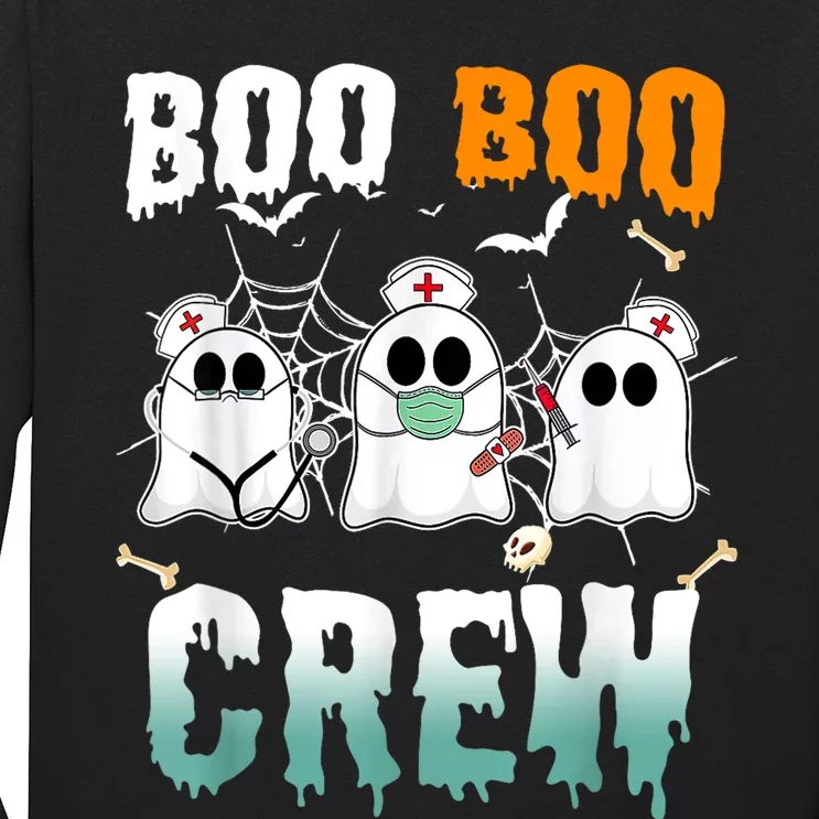 Happy Halloween Boo Boo Crew Nurse Halloween Ghost Costume Long Sleeve Shirt