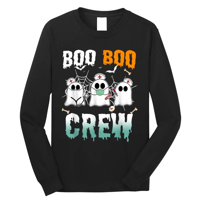 Happy Halloween Boo Boo Crew Nurse Halloween Ghost Costume Long Sleeve Shirt