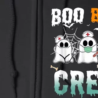 Happy Halloween Boo Boo Crew Nurse Halloween Ghost Costume Full Zip Hoodie