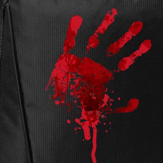 Happy Halloween Bloody Hand Print Costume Gag Gift City Backpack